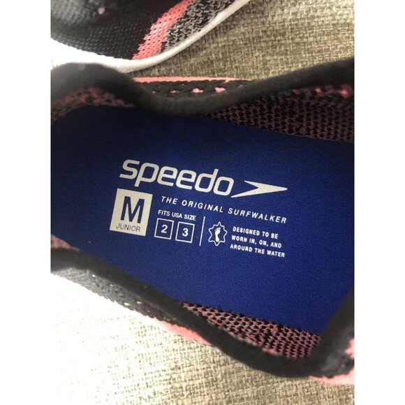 Girls Speedo Heather Gray Black Pink Surf Strider Water Shoes Junior Size M 2-3 - Picture 8 of 9